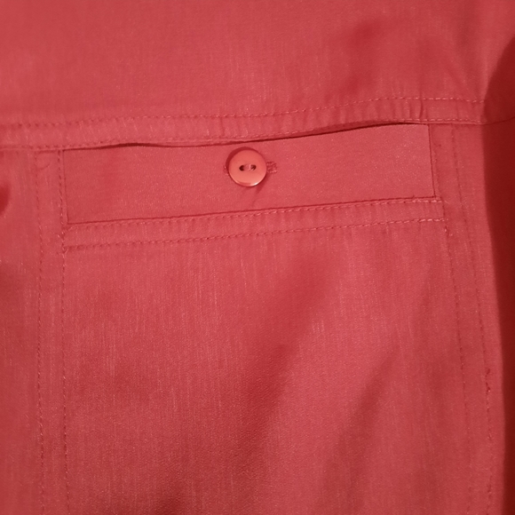 Womens Dress Barn Red Long Sleeve Top Blouse Button Down Polyester XL - Picture 2 of 10